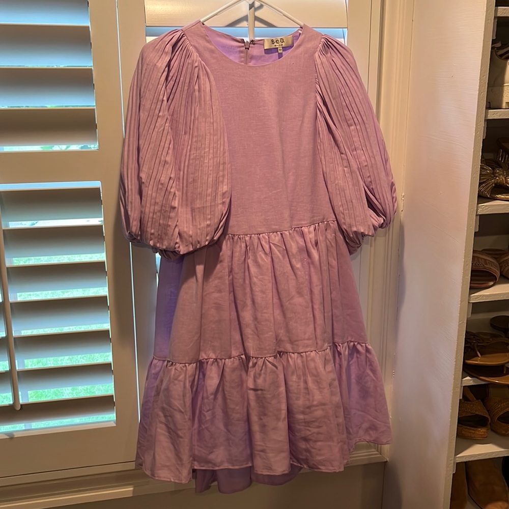 Sea NY Broomstick Puff Sleeve Dress
